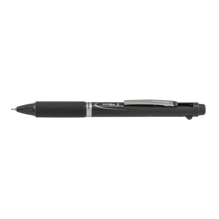Pentel EnerGel 3 Multi-Function, 3-Ink Gel Pen, (0.5mm) Fine Line, Gray Barrel - BLC35N