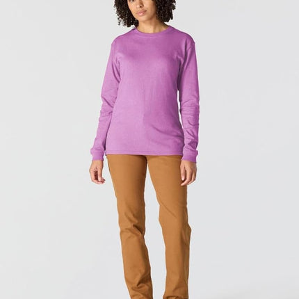 Carhartt Women's 103401 Women's WK231 Long Sleeve Logo T-Shirt, Cherry Bloom, L