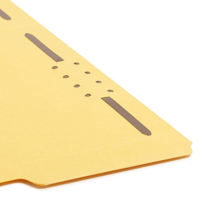 Carpeta con sujetador Smead 100 % reciclada - Tamaño carta, pestaña de corte de 0,75, amarilla, 50 por caja (12941)