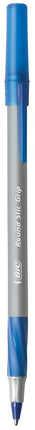 BIC Round Stic Grip Xtra Comfort Ball Pen, Medium Point (1.2 mm), Blue, 12-Count
