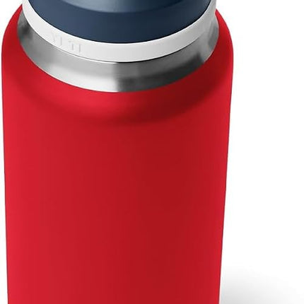 YETI Rambler 36 oz Bottle, Vacuum Insulated, Leakproof, Stainless Steel with Chug Cap, Rescue Red/White/Navy