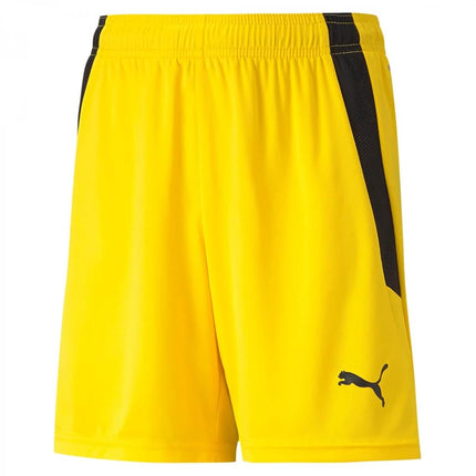 PUMA Kids' TeamLIGA Shorts, Cyber Yellow Black, Small