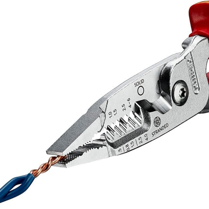 Knipex 13 76 200 ME WireStripper Metric Electrician's Wire Plier with Multi-Component Grip, Red/Yellow