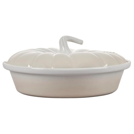 Le Creuset Stoneware Figural Pumpkin Baker with Lid, 9", Meringue