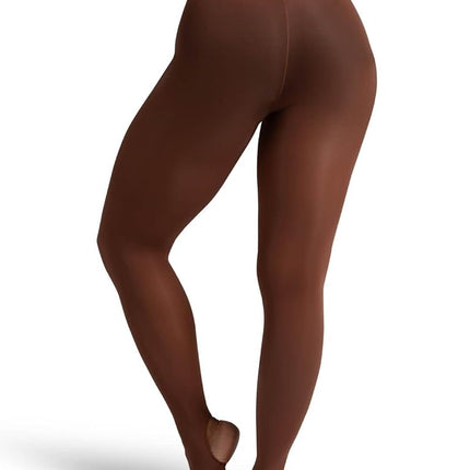 Capezio Women's Self Knit Waist Stirrup Tight, Chestnut, L-x-L