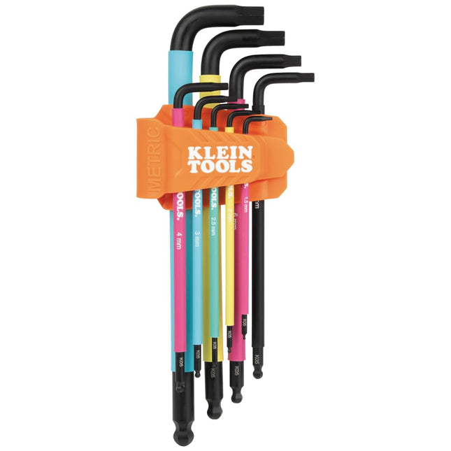 KLEIN TOOLS BLS9M 9-Piece Metric Ball End Hex Key 