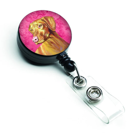 Caroline's Treasures Pink Vizsla Retractable Badge