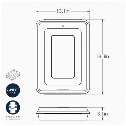 Nordic Ware Sheet Cake Baking Pan with Cover, 13-Inch by 18-Inch by 2-Inch