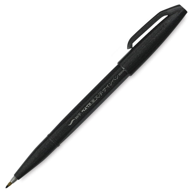 Pentel Arts Sign Pen Touch Fude Brush Tip Black In