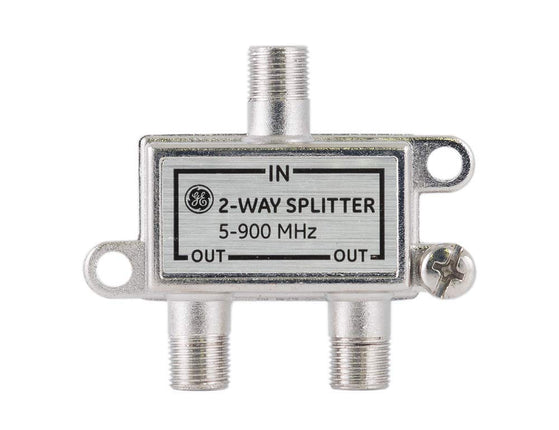 GE 2-Way Coaxial Cable Splitter, 5-900 Mhz Range, 