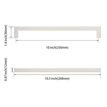 Asidrama 10 Pack 10 Inch(256mm) Brushed Satin Nickel Kitchen Cabinet Handles, Stainless Steel Cabinet Pulls Kitchen Cabinet Hardware for Cupboard Drawer Handles Dresser Pulls