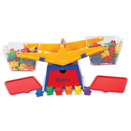 Learning Resources (UK Direct Account LER0779 Resources Three Bear Family Primary Bucket Balance Maths Classroom Supplies for Learning Weighing, Measuring, & Size Comparison, Multicoloured