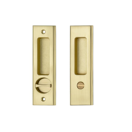NCL Sliding Door Handle for Bath, Satin Brass Barn