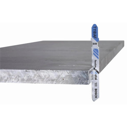 Bosch T118AF 5-Piece 3-5/8 in. 17-24 TPI Flexible for Metal T-Shank Jig Saw Blades
