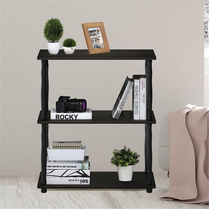 Furinno TURN-N-TUBE 3-Tier Tool-Free Corner Open Shelf, Espresso