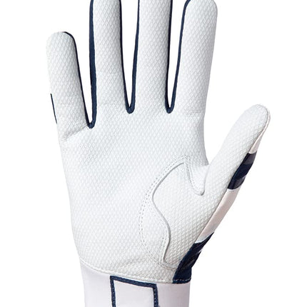 Mizuno B-303 Adult Baseball Batting Glove, White-Navy, X-Large