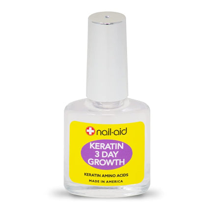 Nail Aid Keratin 3 Day Growth Nail Treatment & Strengthener, Clear, 15ml