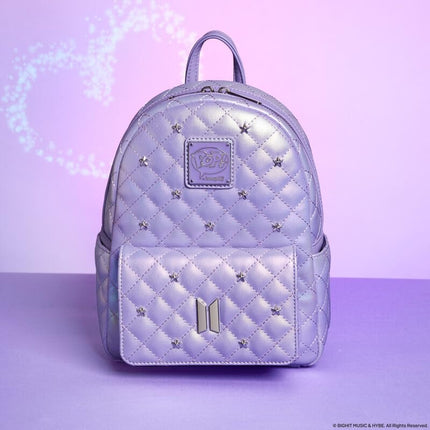 Mini Sac à Dos Iridescent Violet Logo BTS Loungefly