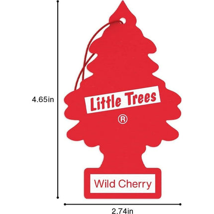 LITTLE TREES Car Air Freshener | Hanging Paper Tree for Home or Car | Wild Cherry | Pack of 6