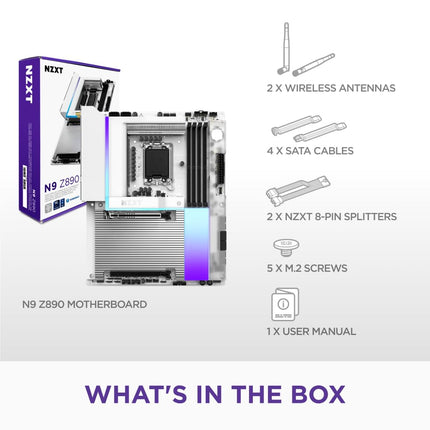 NZXT N9 Z890 - Intel Z890 LGA 1851 ATX Motherboard - White