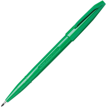 Pentel Sign Pen Fiber-Tipped Pen, Green Ink, Box of 12 (S520-D)