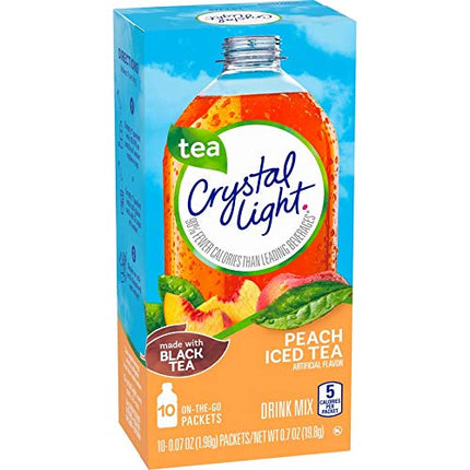 Crystal Light On The Go Peach Tea, 10-Count Boxes (Pack of 4)