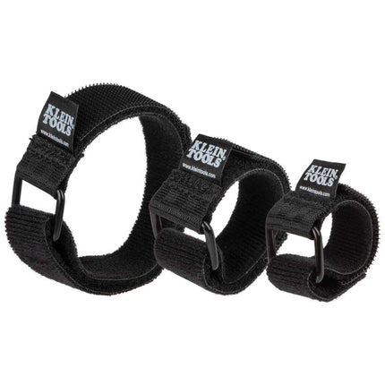 Klein Tools 450-600 Cable Organizer, Hook and Loop Cinch Strap Cable Ties, Includes Two 6-Inch, Two 8-Inch and Two 14-Inch Straps, Black