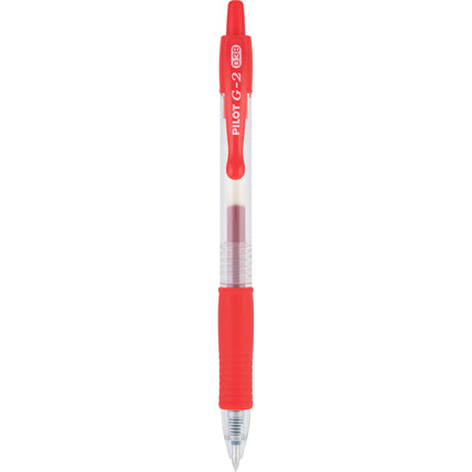 Pilot G2 Retractable Premium Gel Ink Roller Ball Pens, Ultra Fine Point, Red Ink, Dozen Box -31279