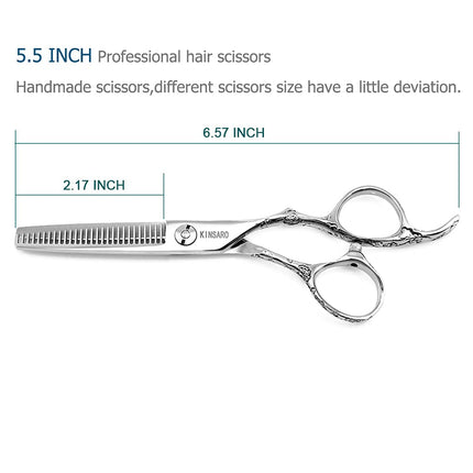 Hair Thinning Shear 5.5 Inch Hair Thinning for Women Scissors Professional Barber Scissors 440C Rose handle KINSARO