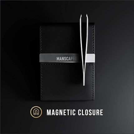 MANSCAPED Shears 2.0 Tempered Stainless Steel Men's Nail Kit, Fingernail Clippers, Safety Scissors, Tweezers and Nail File, Travel Manicure Pedicure Set, 4-Piece Luxury Grooming Kit with Compact Case