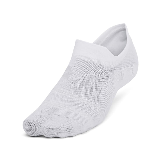 Under Armour Unisex-Adult Essential Ultra Low Tab Socks 6 Pack, (100) White/White/Halo Gray, X-Large