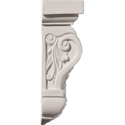 Ekena COR05X02X08EM 5 1/2" W x 2 3/4" D x 8 1/4" H Emery Leaf Corbel, Primed