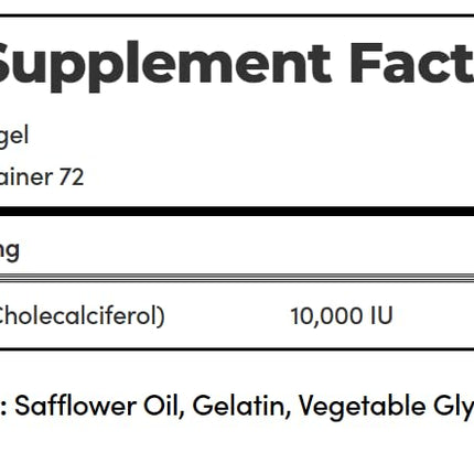 Nature's Bounty, Ultra Strength D3-10,000 IU, 72 Softgels (2pack)