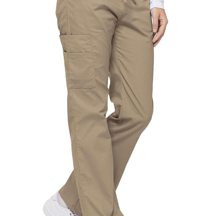 Dickies Women's EDS Signature Scrubs Missy Fit Drawstring Cargo Pant, Khaki, Medium