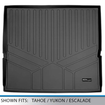 SMARTLINER All Weather Custom Fit Cargo Trunk Liner Floor Mat Behind 2nd Row Black for 2015-2019 Tahoe/Yukon/Escalade