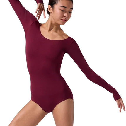 Capezio Women's Long Sleeve Leotard, Maroon, XS UK