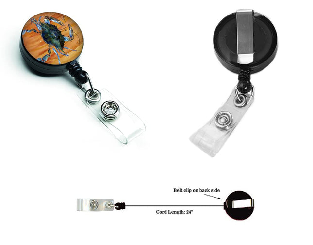 Caroline's Treasures Enrouleur de badge rétractable Crabe, multicolore (8143BR)