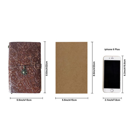 aoaoway Refillable Leather Journal Travelers Notebook A5 Coffee