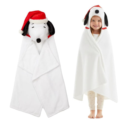 Peanuts Snoopy Santa Hat Hooded Throw - Kids Holid
