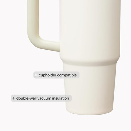 Vaso STANLEY Quencher H2.0 con asa y pajita 591 ml | Tapa Flowstate de 3 posiciones | Compatible con portavasos para viajes | Vaso de acero inoxidable aislado | Sin BPA | Verde primavera