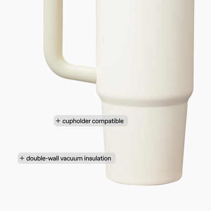 Stanley Quencher H2.0 Tumbler with Handle and Straw 40 oz | Flowstate 3-Position Lid | Cup Holder Compatible for Travel | Insulated Stainless Steel Cup | BPA-Free | Hot Coral