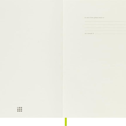 Moleskine Classic Notebook, Notebook With Plain Pages, Soft Cover and Elastic Closure, Lemon Green, XL, 19 x 25 cm, 192 Pages