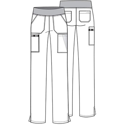 Dickies EDS Essentials by Women's Knit Waistband Scrub Pant Medium Petite Pewter