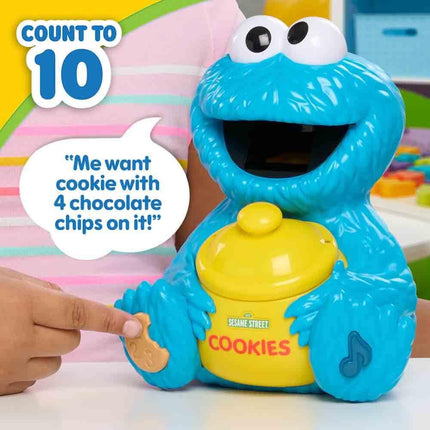 Just Play Sesame Street Le bocal à biscuits de Cookie Monster, 12 pièces, plus de 20 phrases et sons, apprentissage et éducation, jouets pour enfants de 2 ans et plus