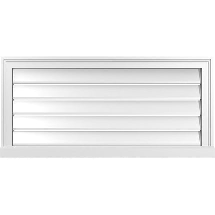 38"W x 18"H Rectangle Surface Mount PVC Gable Vent
