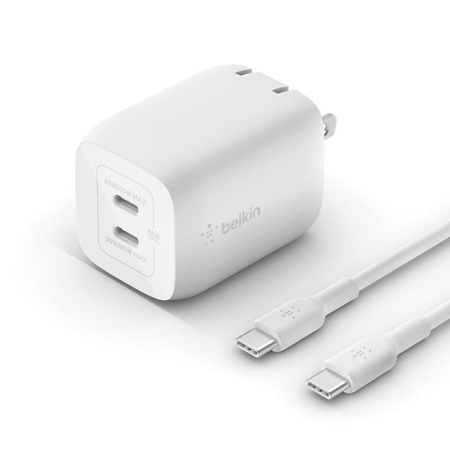 Belkin BoostCharge Pro 65W Dual USB-C GaN Wall Cha