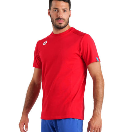 ARENA Men's Team Unisex Panel T-Shirt, red, S