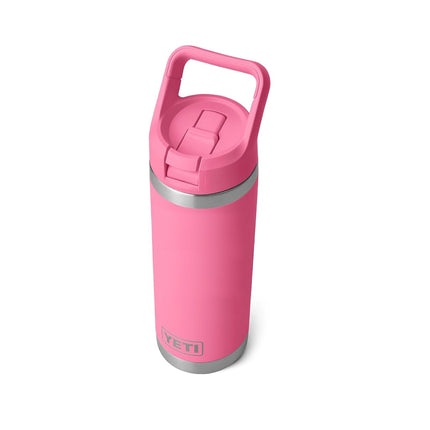 Yeti Rambler 18 oz Bottle, Vacuum Insulated, Stainless Steel with Straw Cap, Harbor Pink