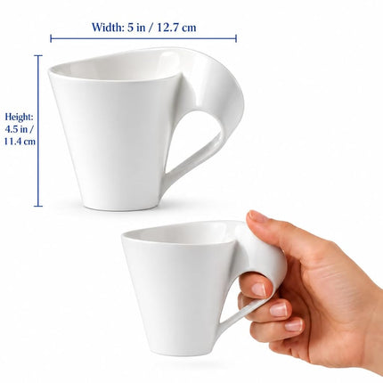 Villeroy & Boch 1025251300 New Wave Coffee Cup, 200 ml, Premium Porcelain, White