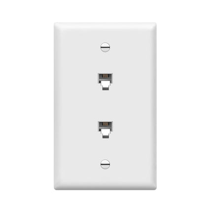Enerlites 6651-W 1 Gang 2 Modular Telephone Duplex